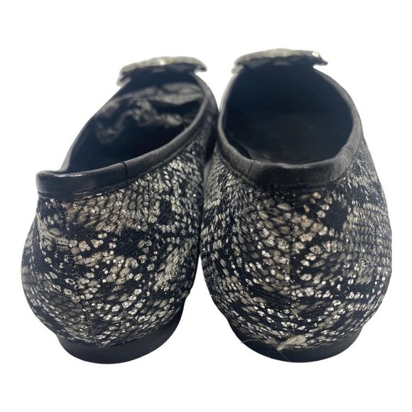 Via Spiga Black Sequin Flat Holiday Shoes V-Bosh 11319020 Size 8.5 New in Box - Picture 4 of 9